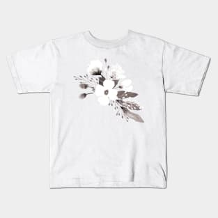 Romantic Floral 1 - BW2 - Full Size Image Kids T-Shirt